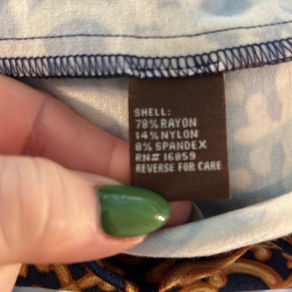 J. McLaughlin Catalyst Dress Bainbridge Pockets Devon Scroll 3/4 Sleeves Large - Picture 11 of 12